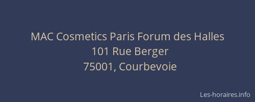 MAC Cosmetics Paris Forum des Halles