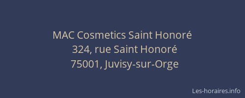 MAC Cosmetics Saint Honoré