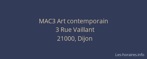 MAC3 Art contemporain