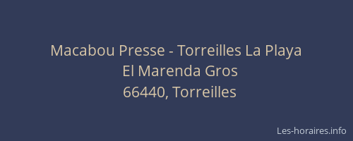 Macabou Presse - Torreilles La Playa