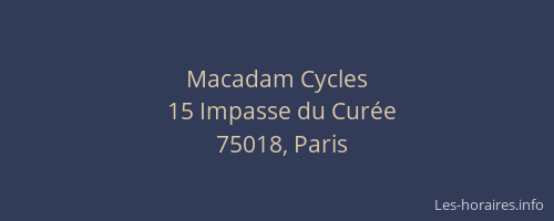 Macadam Cycles