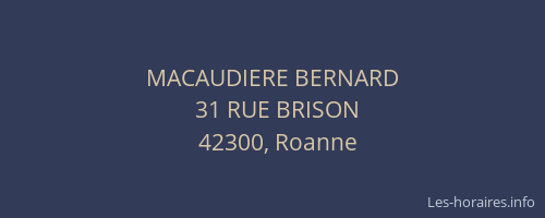 MACAUDIERE BERNARD