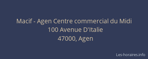 Macif - Agen Centre commercial du Midi