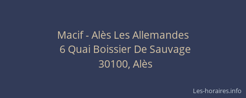 Macif - Al&egrave;s Les Allemandes