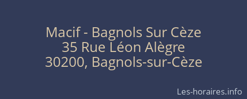 Macif - Bagnols Sur Cèze