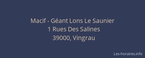 Macif - Géant Lons Le Saunier