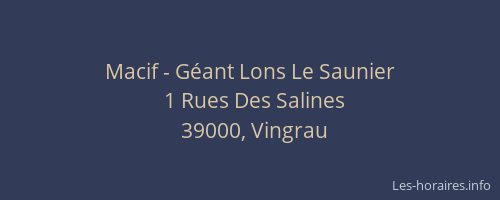 Macif - G&eacute;ant Lons Le Saunier