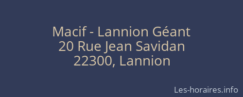 Macif - Lannion Géant
