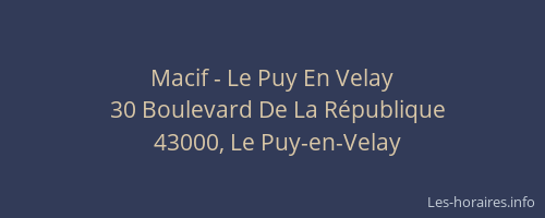 Macif - Le Puy En Velay