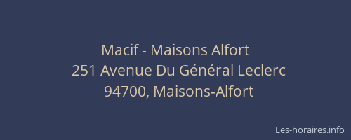Macif - Maisons Alfort