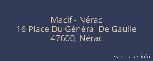 Macif - Nérac