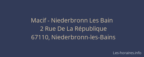 Macif - Niederbronn Les Bain