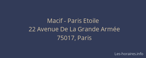 Macif - Paris Etoile