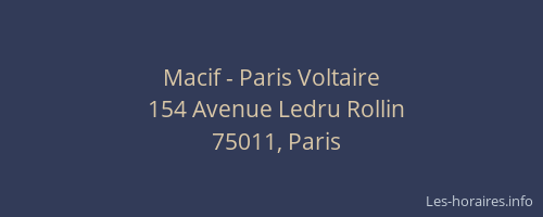 Macif - Paris Voltaire
