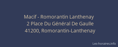 Macif - Romorantin Lanthenay