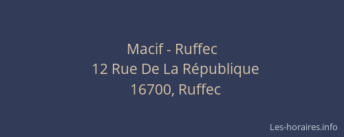 Macif - Ruffec