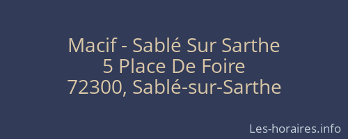 Macif - Sablé Sur Sarthe