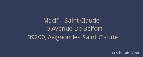 Macif  - Saint Claude