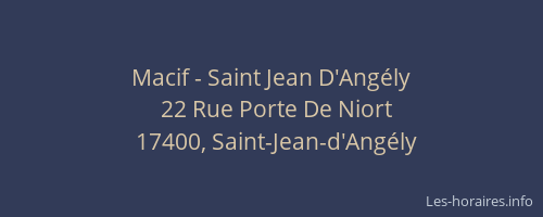 Macif - Saint Jean D'Ang&eacute;ly