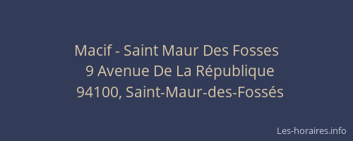 Macif - Saint Maur Des Fosses