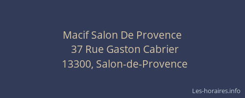 Macif Salon De Provence