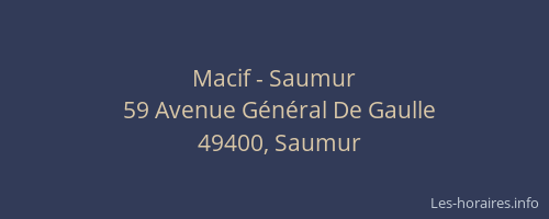 Macif - Saumur