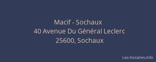 Macif - Sochaux