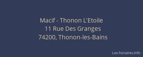 Macif - Thonon L'Etoile