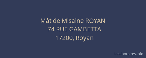 Mât de Misaine ROYAN