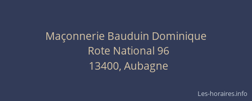 Maçonnerie Bauduin Dominique