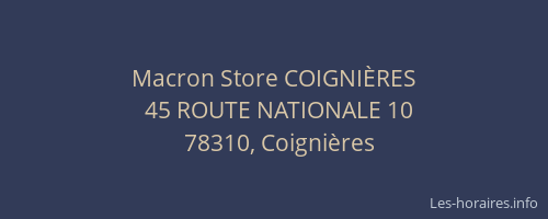 Macron Store COIGNIÈRES