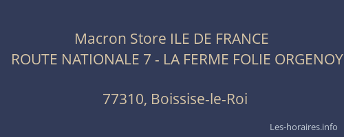 Macron Store ILE DE FRANCE