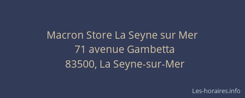Macron Store La Seyne sur Mer