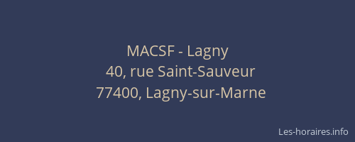 MACSF - Lagny