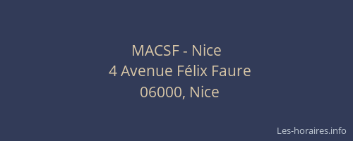 MACSF - Nice