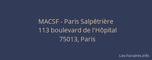 MACSF - Paris Salpêtrière