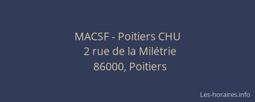 MACSF - Poitiers CHU