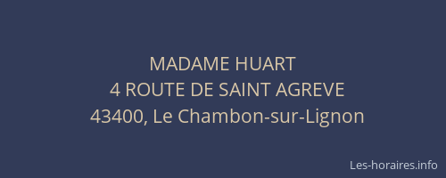 MADAME HUART
