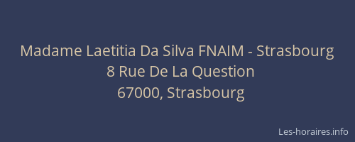 Madame Laetitia Da Silva FNAIM - Strasbourg