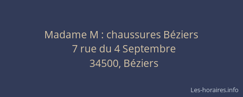 Madame M : chaussures Béziers