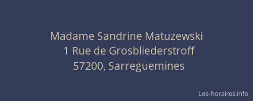 Madame Sandrine Matuzewski