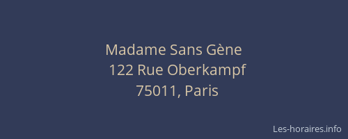 Madame Sans Gène