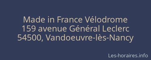 Made in France Vélodrome