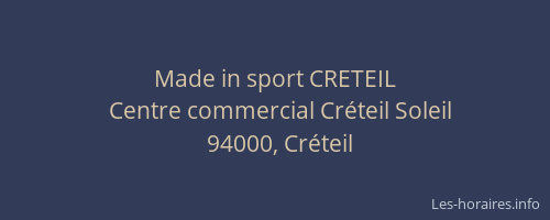 Made in sport CRETEIL