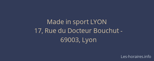 Made in sport LYON
