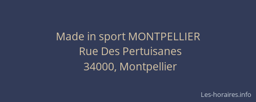 Made in sport MONTPELLIER