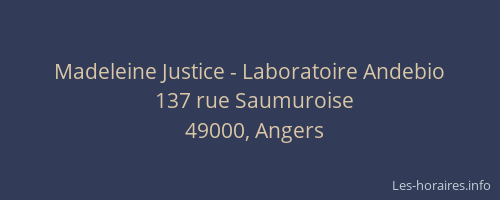 Madeleine Justice - Laboratoire Andebio