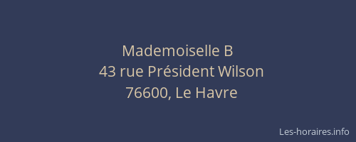 Mademoiselle B