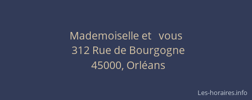 Mademoiselle et   vous