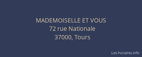 MADEMOISELLE ET VOUS